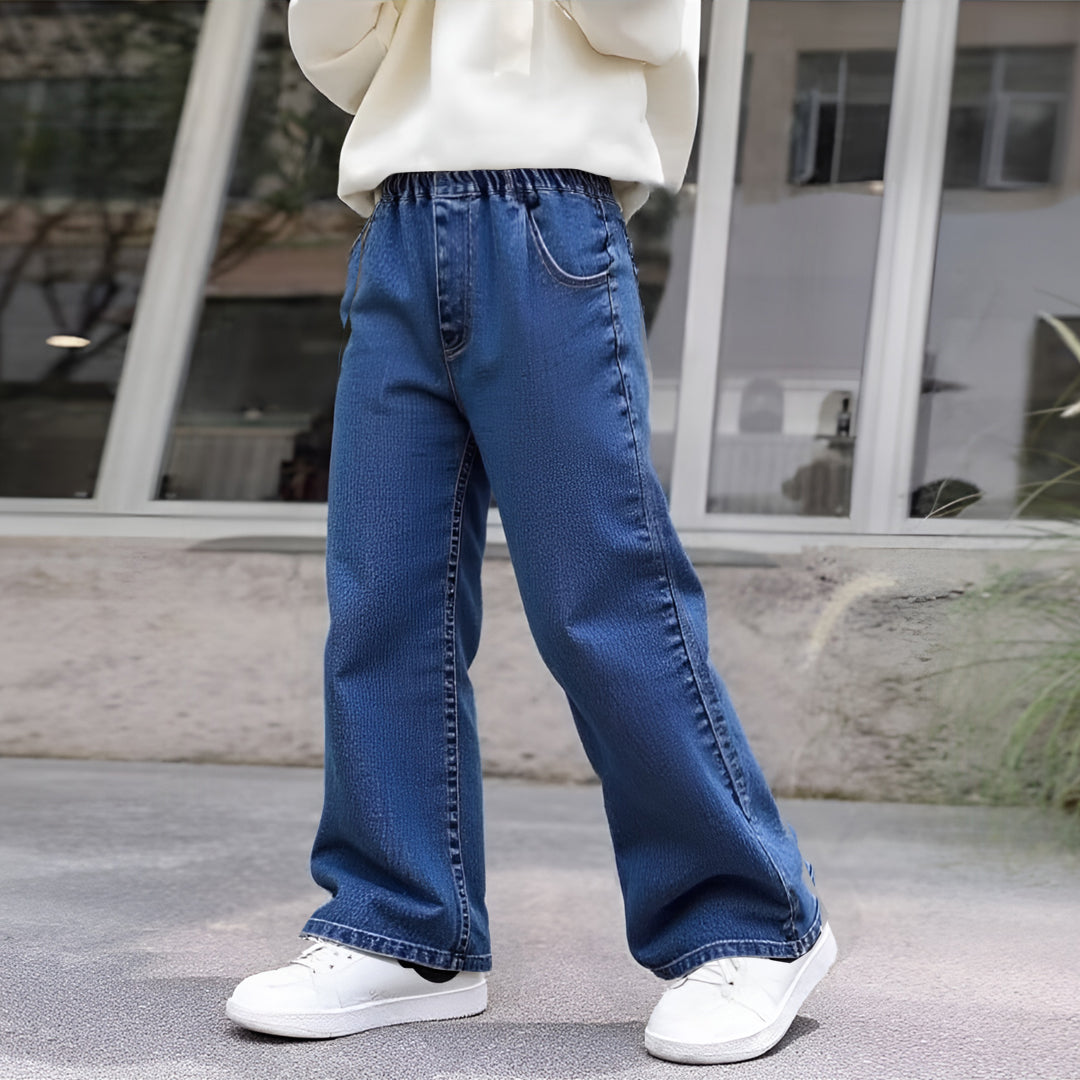 Graduation school pants for kids boyKids Korean Style Denim Cargo Pants, Casual Loose Baggy Maong Pants.