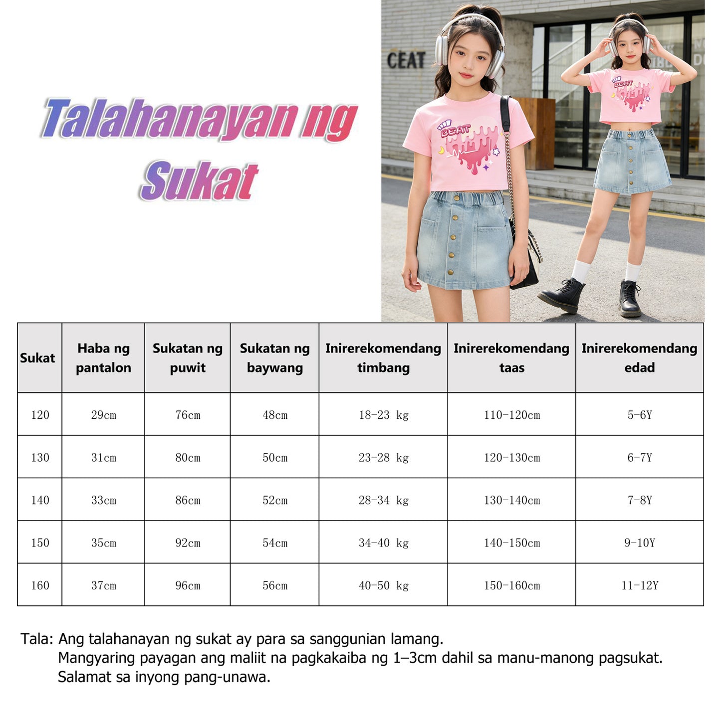 Girls' Denim Mini Skirt Summer Lightweight - Light Blue Washed A-Line Skirt with Front Button Closure - Versatile Casual Half Skirt for Kids