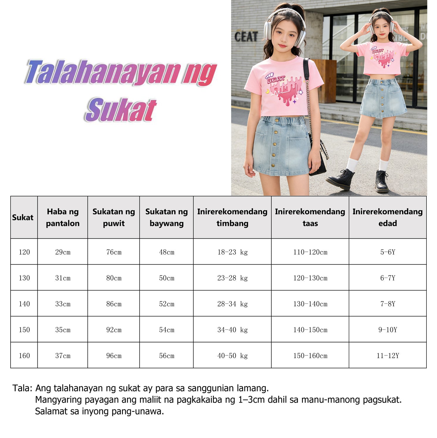 Girls' Denim Mini Skirt Summer Lightweight - Light Blue Washed A-Line Skirt with Front Button Closure - Versatile Casual Half Skirt for Kids