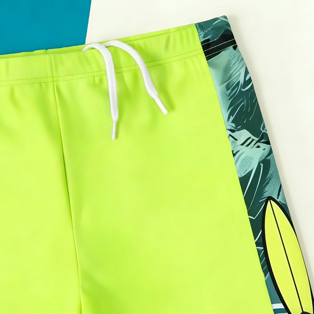 New 2PC Rashguard Set for Kids New Long Sleeve Tops + Short Quick Dry Swimwear for Boys 3-11Y