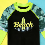 New 2PC Rashguard Set for Kids New Long Sleeve Tops + Short Quick Dry Swimwear for Boys 3-11Y