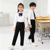 Kids Black Pants Pagbubukas ng Klase Slacks Trouser Unisex Formal Black School Pants for Boys 4-14Y