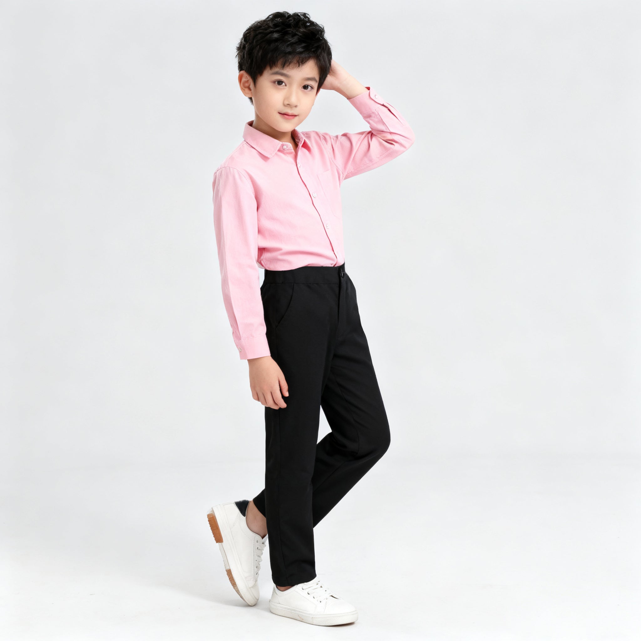 Kids Black Pants Pagbubukas ng Klase Slacks Trouser Unisex Formal Black School Pants for Boys 4-14Y
