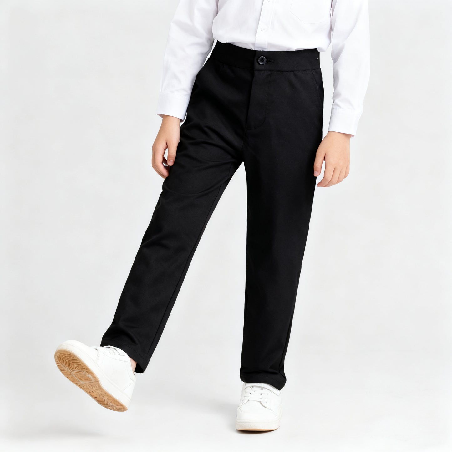 Kids Black Pants Pagbubukas ng Klase Slacks Trouser Unisex Formal Black School Pants for Boys 4-14Y