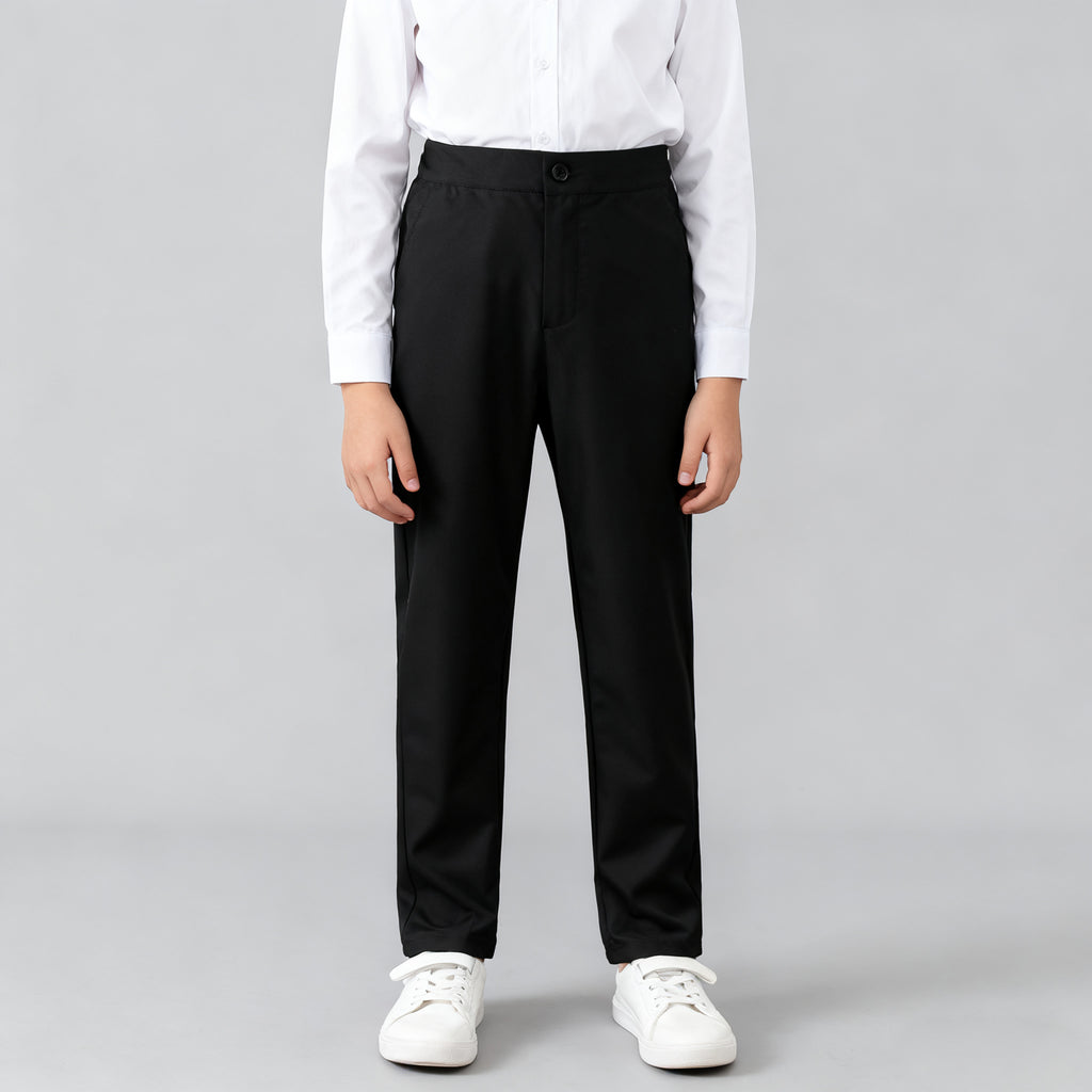 Kids Black Pants Pagbubukas ng Klase Slacks Trouser Unisex Formal Black School Pants for Boys 4-14Y