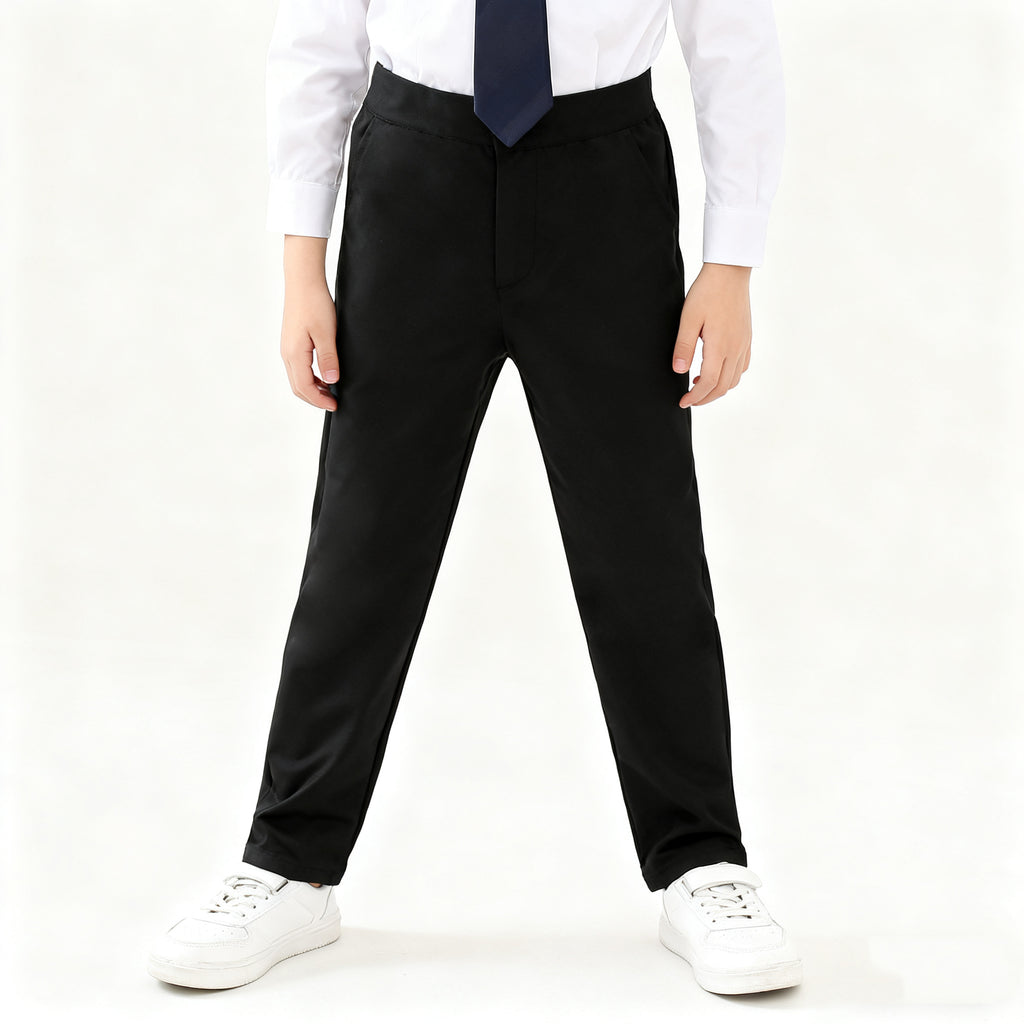 Kids Black Pants Pagbubukas ng Klase Slacks Trouser Unisex Formal Black School Pants for Boys 4-14Y