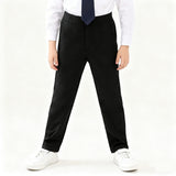 Kids Black Pants Pagbubukas ng Klase Slacks Trouser Unisex Formal Black School Pants for Boys 4-14Y