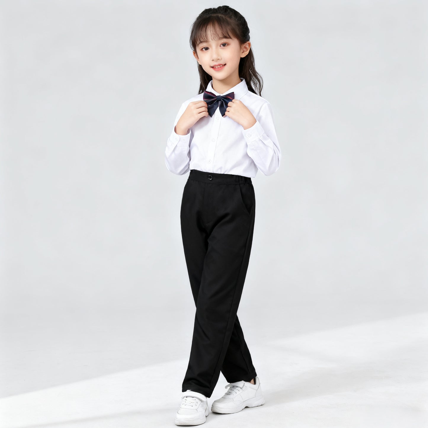 Kids Black Pants Pagbubukas ng Klase Slacks Trouser Unisex Formal Black School Pants for Boys 4-14Y