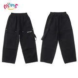 SchoolGraduation black pants for kids boyNew Simple and Stylish Straight Cargo Pants for Boys Long Sports Pants for Boys Versatile Fashion Joggers for Older Kids Loose Hong Kong Style