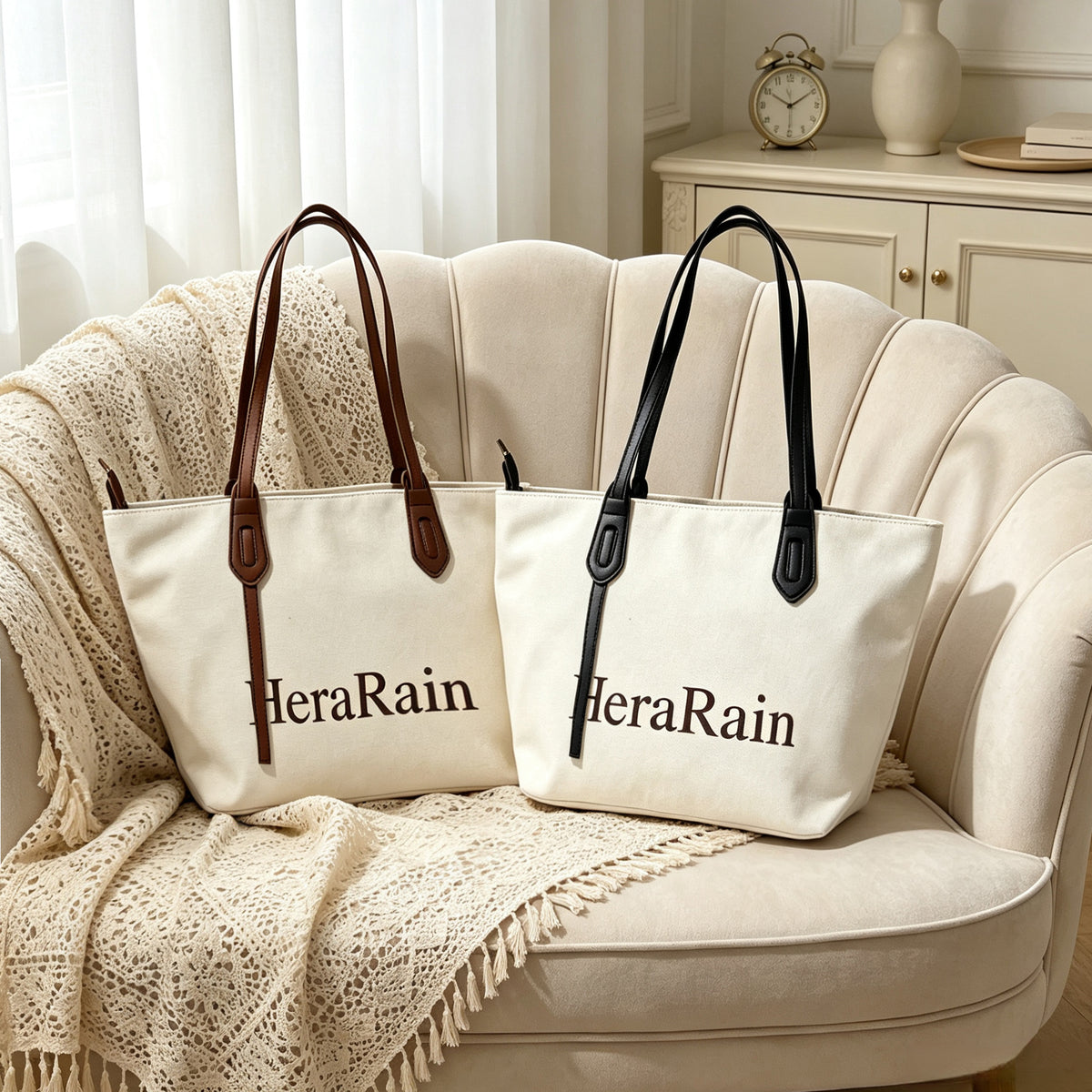 Chic Minimalist Style Shoulder Bag Trendy HeraRain Design Everyday Casual Office School Tote Bag for Women