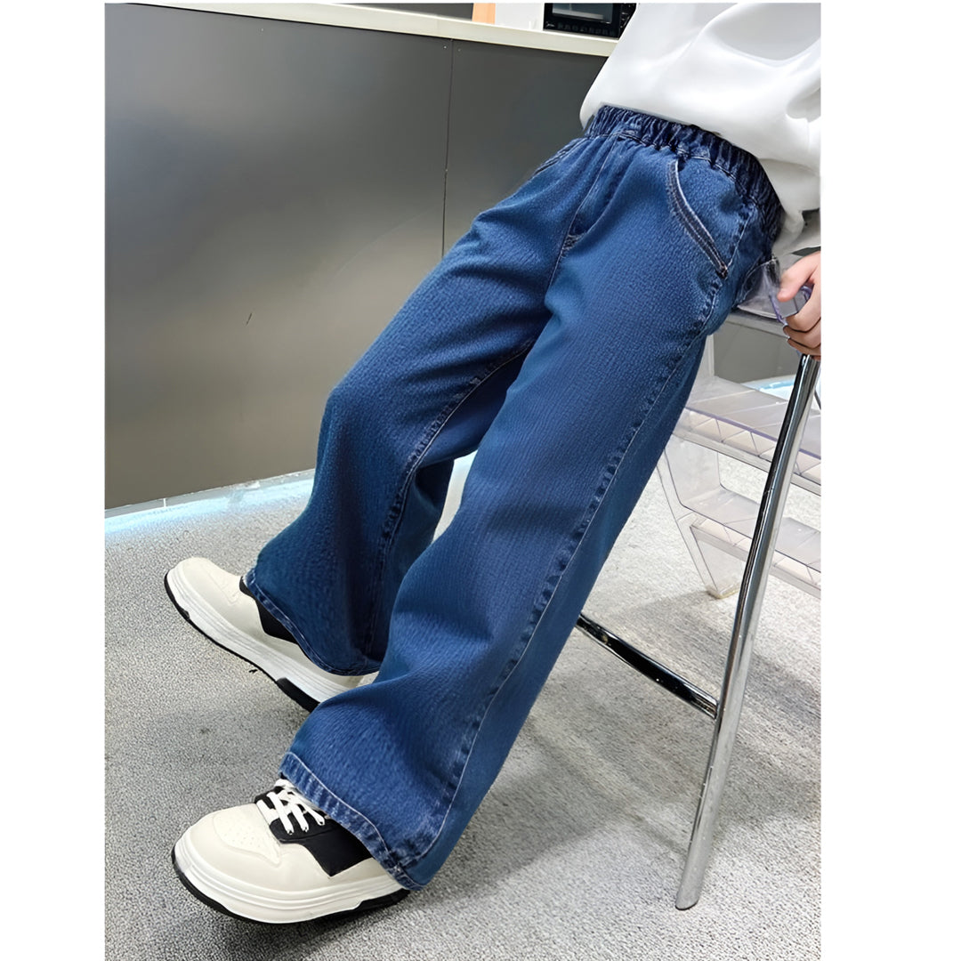 Graduation school pants for kids boyKids Korean Style Denim Cargo Pants, Casual Loose Baggy Maong Pants.