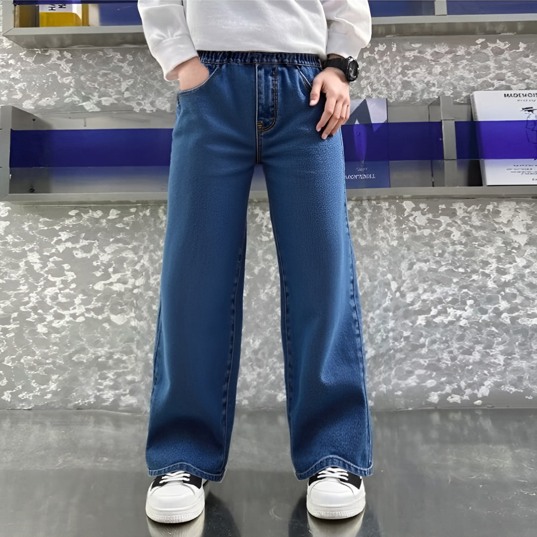 Graduation school pants for kids boyKids Korean Style Denim Cargo Pants, Casual Loose Baggy Maong Pants.