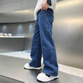 Graduation school pants for kids boyKids Korean Style Denim Cargo Pants, Casual Loose Baggy Maong Pants.