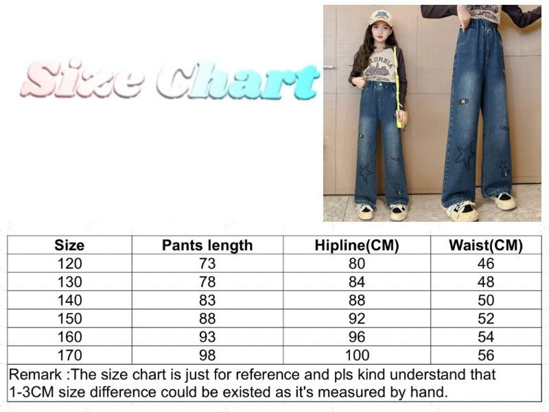 【Sweet & Casual】Girls' Loose Fit Jeans with Pink Bow Side Decor - Elastic Waist & Comfortable pants girls