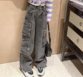 Kids Wide Leg Denim Pants - Trendy Heart Cutout Jeans (3-12Y)
