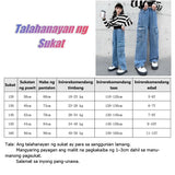 Trendy Street Style Plain Baggy Pants Christmas Party Outfit Casual Loose Fit Denim Pants for Kids Girls