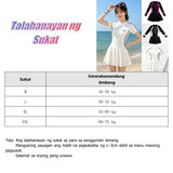 Women's Skirted One-Piece Swimsuit | Long Sleeve Sun-Safe Design, Slimming Fit & Quick-Dry for Pool & Hot Springs