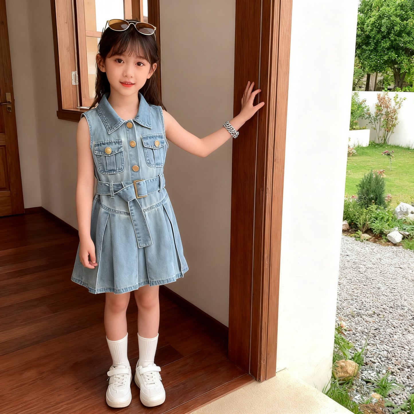 Polo Dress for Kids Girls 3-12 Years Old New Korean Style Collar Casual Birthday Party Graduation OOTD Dress for Girls