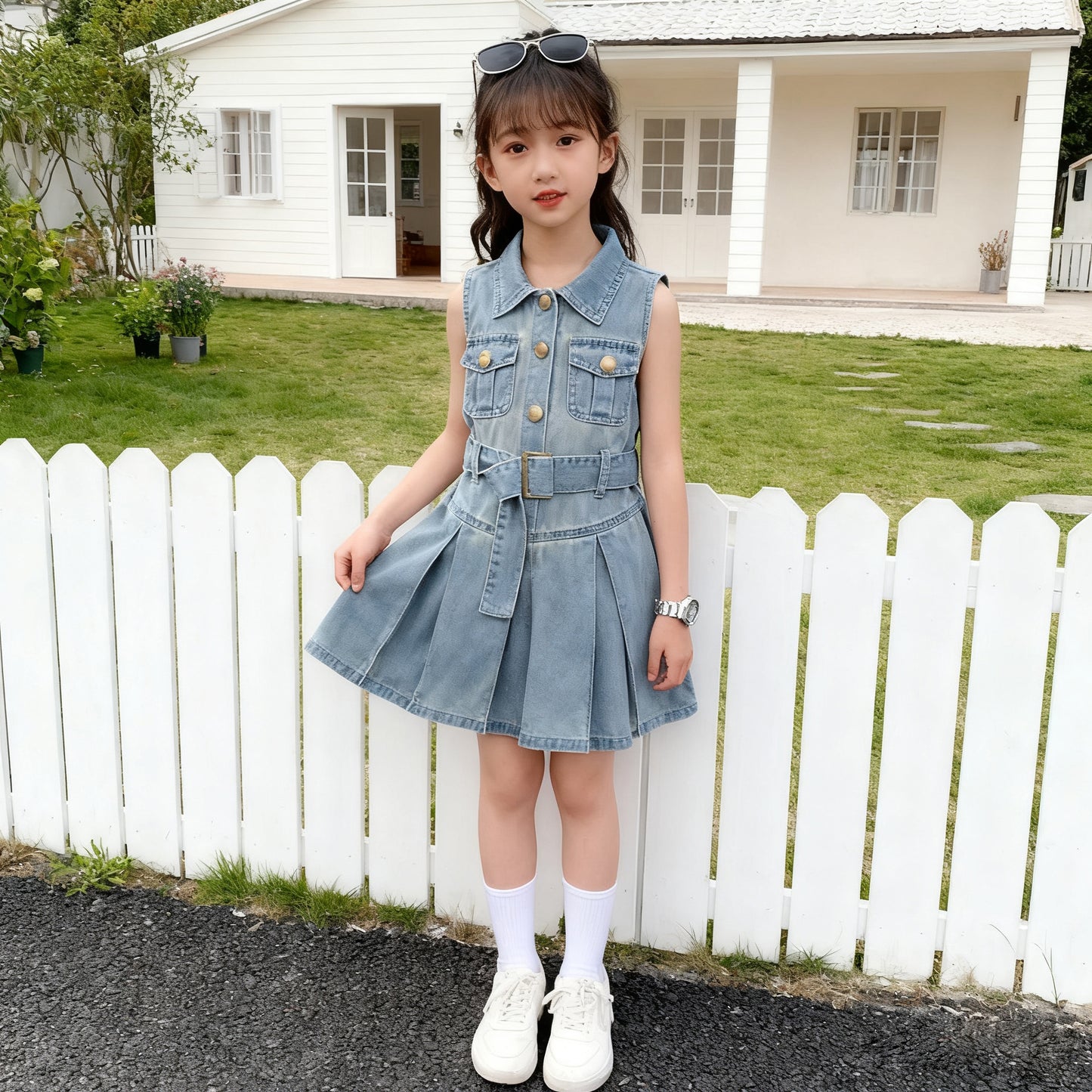 Polo Dress for Kids Girls 3-12 Years Old New Korean Style Collar Casual Birthday Party Graduation OOTD Dress for Girls