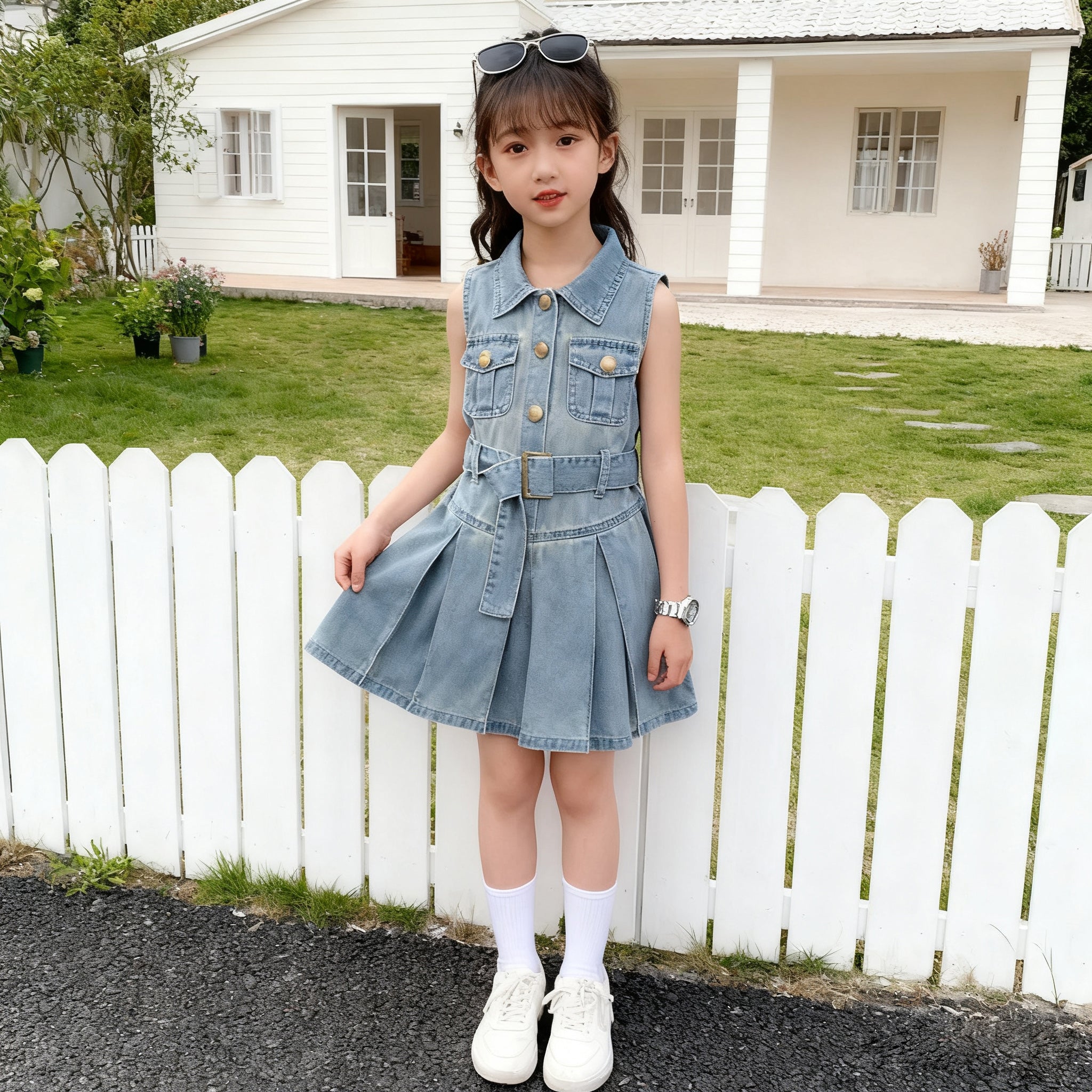 Polo Dress for Kids Girls 3-12 Years Old New Korean Style Collar Casual Birthday Party Graduation OOTD Dress for Girls