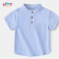 Student Graduation Polo Shirt New Collar Chinese White Plain Collar Polo Shirt for Boys 2-12YGraduation Polo