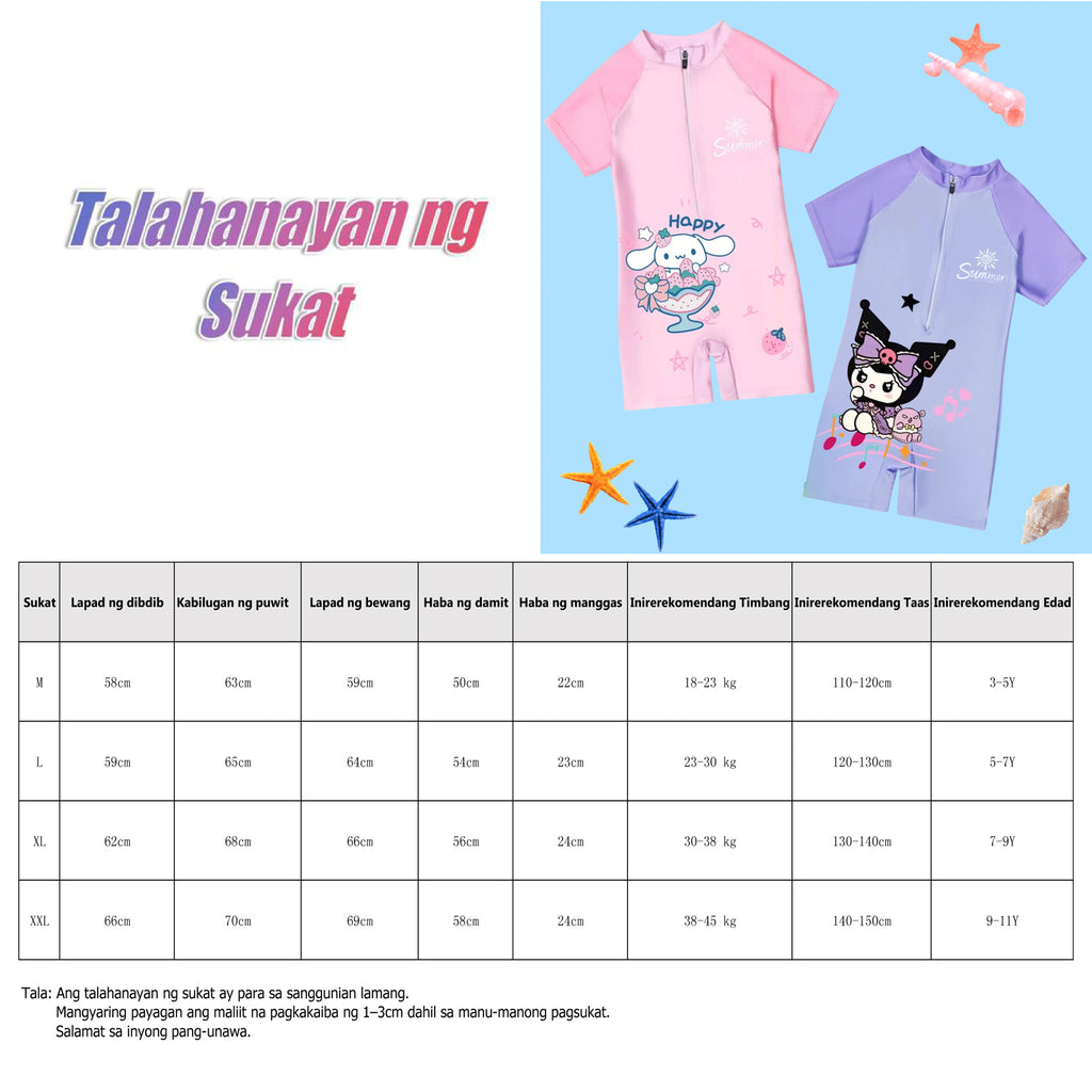 Rashguard for Kids Girls 3-11Y Cute Cinnamon Design Quick Dry Long Sleeve & Short Sleeve Tie-Dye Print Swimwear for Girls