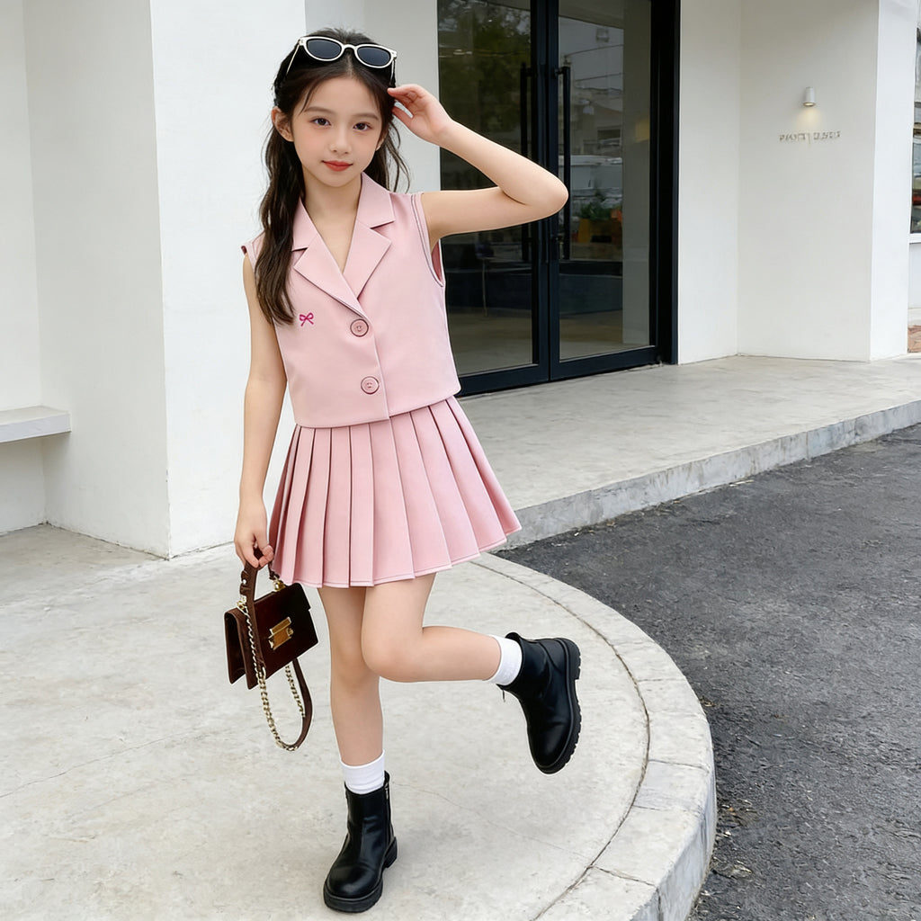 Polo Dress for Kids Girls 3-12 Years Old New Korean Style Collar Casual Birthday Party Graduation OOTD Dress for Girls