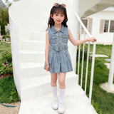 Polo Dress for Kids Girls 3-12 Years Old New Korean Style Collar Casual Birthday Party Graduation OOTD Dress for Girls