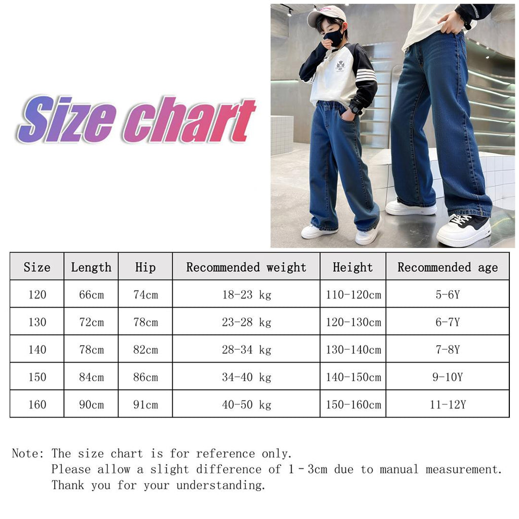 Graduation school pants for kids boyKids Korean Style Denim Cargo Pants, Casual Loose Baggy Maong Pants.