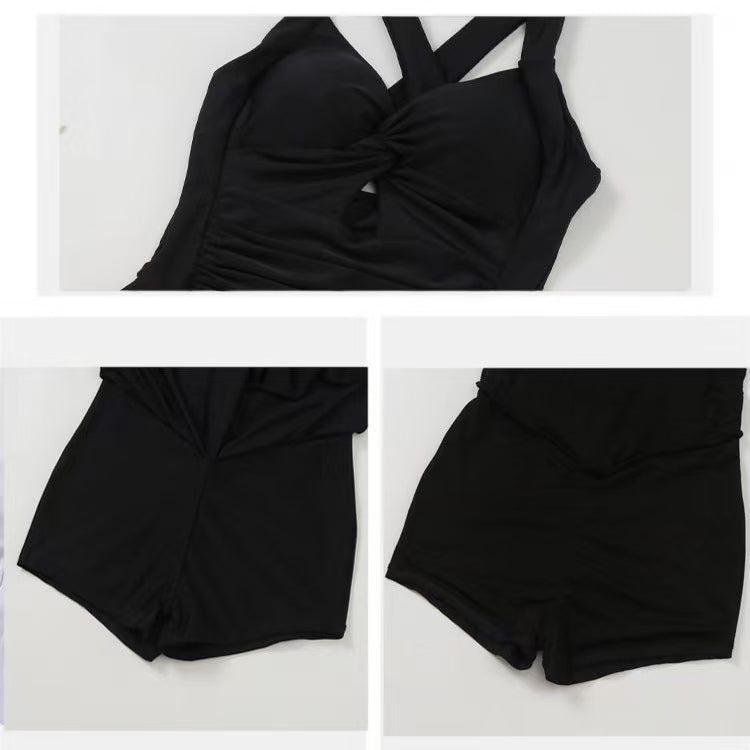 Women's One-Piece Rash Guard Twist Knot Ruched Detail 3 Color Options Quick Dry Sun Protection