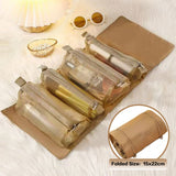 Roll Up Make Up Bag 4-in-1 Detachable Mesh Pouch Portable Cosmetic Toiletries Travel Organizer Pouch