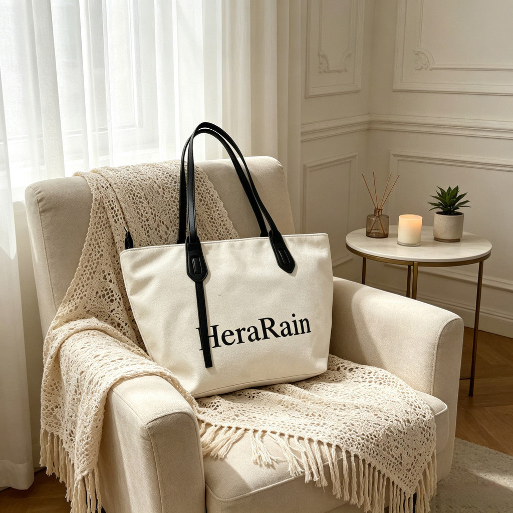 Chic Minimalist Style Shoulder Bag Trendy HeraRain Design Everyday Casual Office School Tote Bag for Women