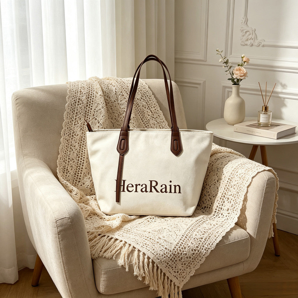 Chic Minimalist Style Shoulder Bag Trendy HeraRain Design Everyday Casual Office School Tote Bag for Women