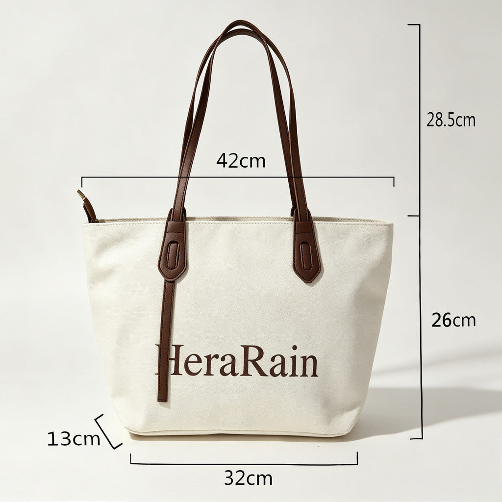 Chic Minimalist Style Shoulder Bag Trendy HeraRain Design Everyday Casual Office School Tote Bag for Women